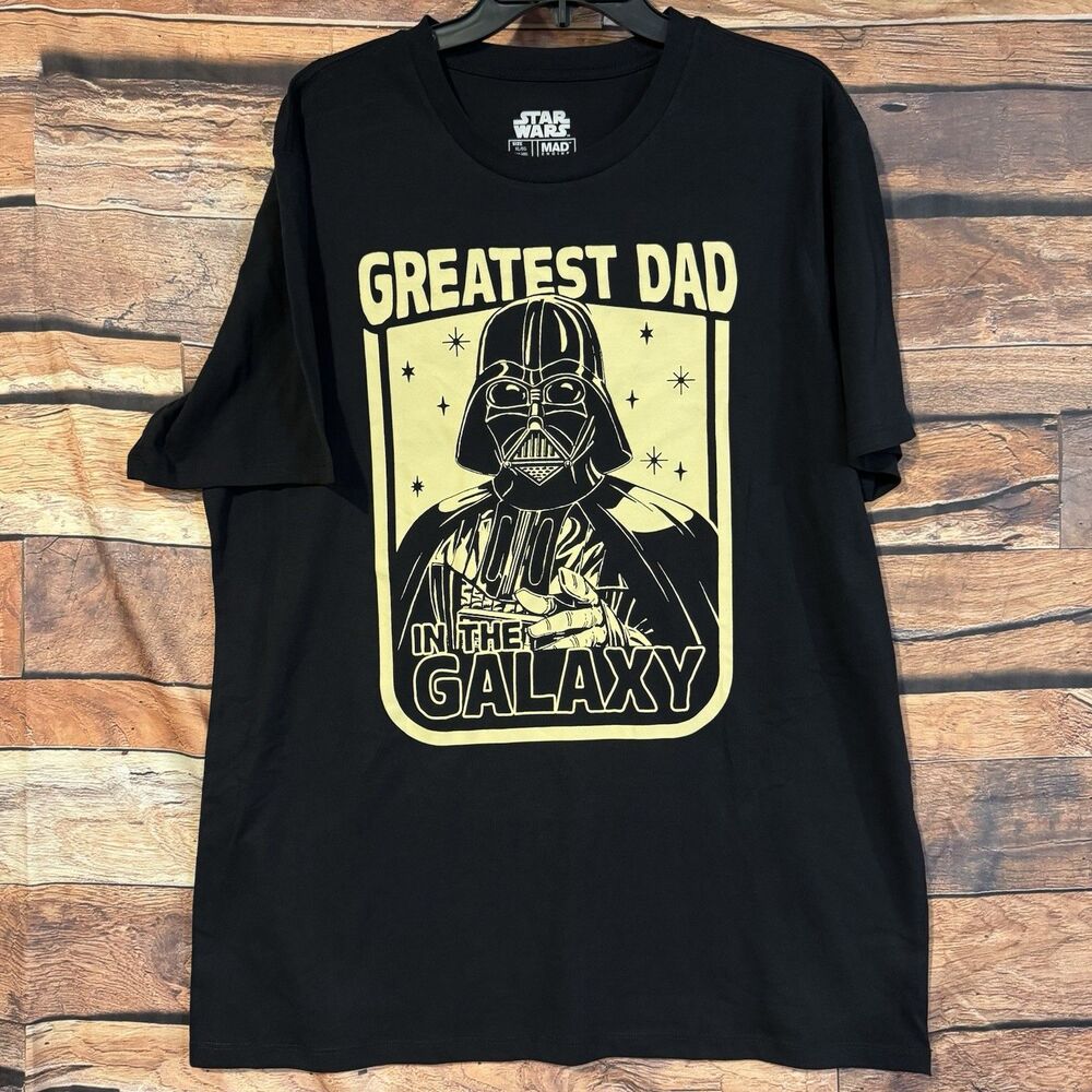 Star Wars Darth Vader Shirt Mens XL Greatest Dad in the Galaxy Black Mad Engine